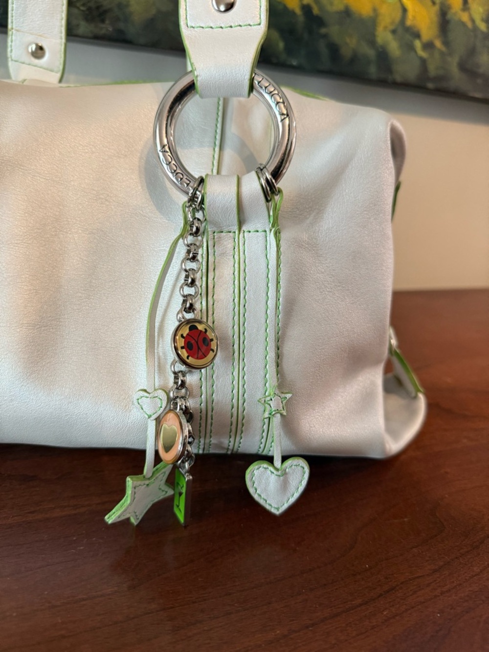 Elliott Lucca Pearly White Leather Shoulder Bag | Y2K Charm Bag Spring Summer 🤍 - Picture 3 of 16